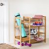 2-Shelf Entryway Shoe Rack Shelf with Bla 2-in-1 Entryway 4-Shelf Bamboo Shoe Rack and Umbrella Holderck Metal Frame and Brown Wood Top