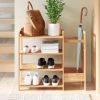 2-Shelf Entryway Shoe Rack Shelf with Bla 2-in-1 Entryway 4-Shelf Bamboo Shoe Rack and Umbrella Holderck Metal Frame and Brown Wood Top