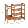 2-Shelf Entryway Shoe Rack Shelf with Bla 2-in-1 Entryway 4-Shelf Bamboo Shoe Rack and Umbrella Holderck Metal Frame and Brown Wood Top
